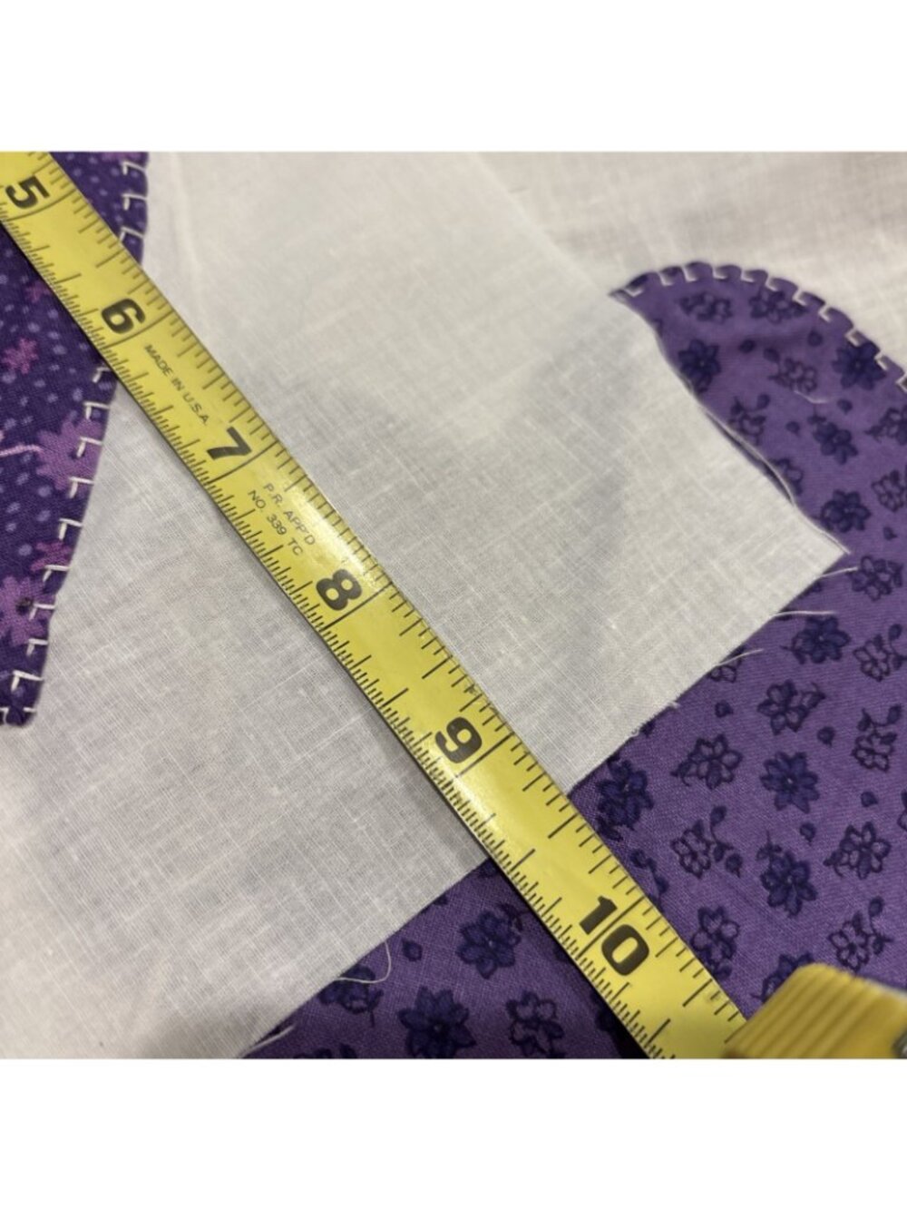 SET OF 26 HEARTS HAND APPLIQUÉD QUILTING BLOCKS 8 INCH + 20 Smalls Purple White - Picture 6 of 9